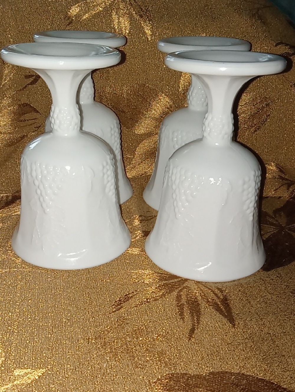 Vintage Indiana Glass Milk Glass Grapevine Goblets